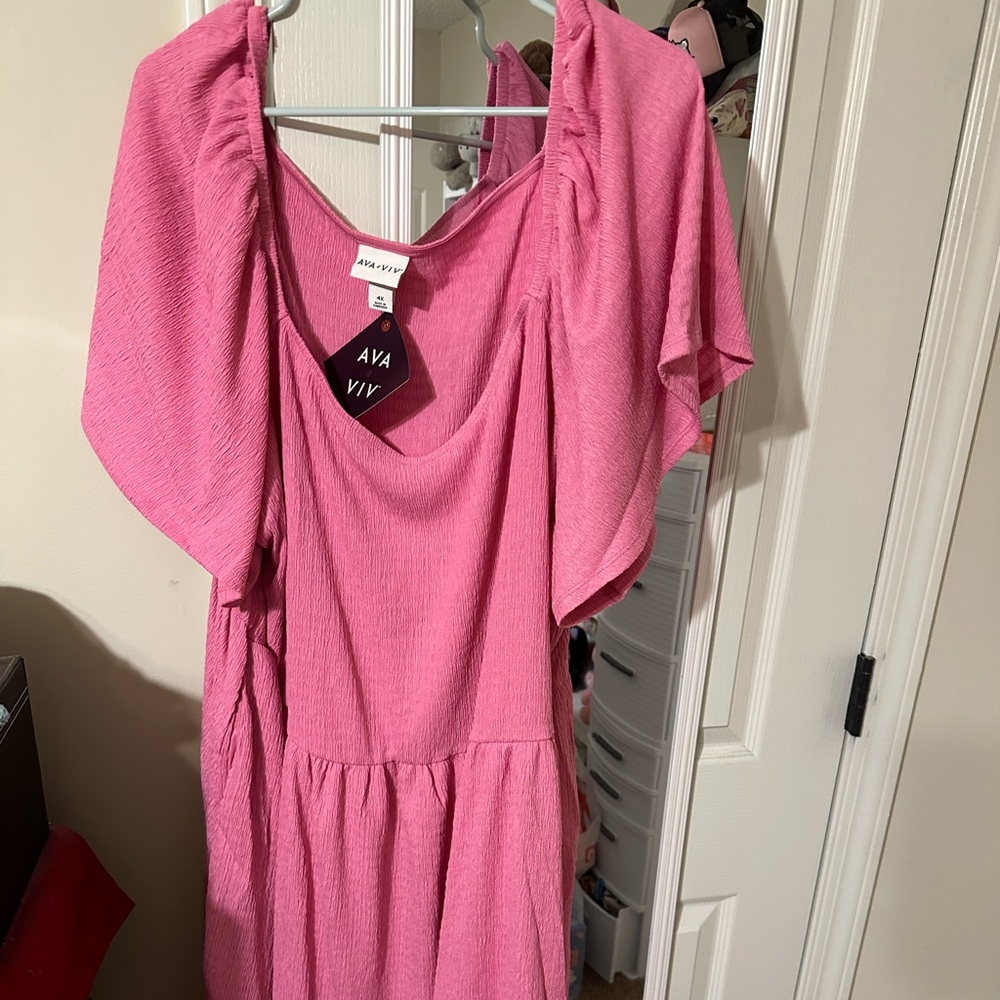 Ava & viv 4x nwt pink dress. Has pockets